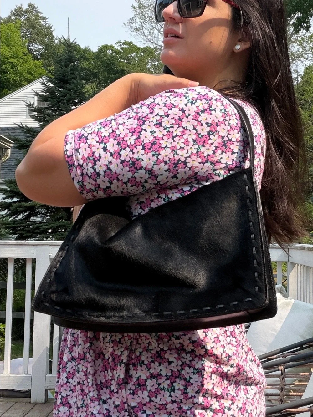 Coach West End Haircalf Medium Hobo 9469 Black Shoulder Bag Y2K